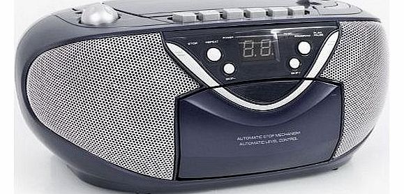 Radio Recorder CD Player Radio Cassette Deck LCD Display Denver TCD-33C Blue