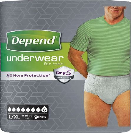 depend, 2102[^]0106570 Underwear Male Large/Extra Large - 72 Pairs