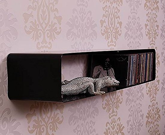 DESIGN DELIGHTS 70s XXL RETRO DESIGN LOUNGE CD SHELF CUBE rack wall storage from XTRADEFACTORY black