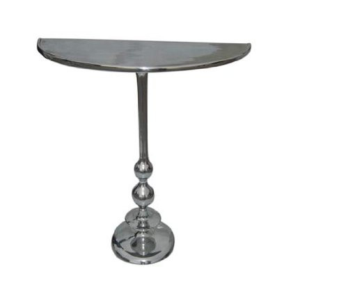 DESIGN FURNISHINGS Aluminium Half Moon Goblet Console Side Table or Occasional Table