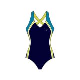 Speedo Endurance Plus Element Cross Back Womens Swimming Costume (Blue/Green 38`)