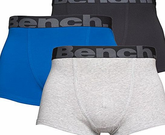Designer ME Mens Bench Three Pack Boxers Grey/Blue/Black Guys Gents (S Fit Waist 29-32`` (73-82cm))