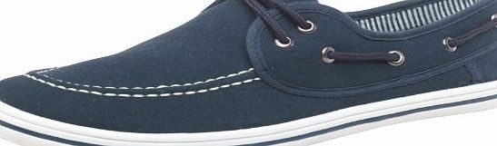 Mens Mad Wax Canvas Boat Shoes Navy Guys Gents (10 UK 10 EUR 44)