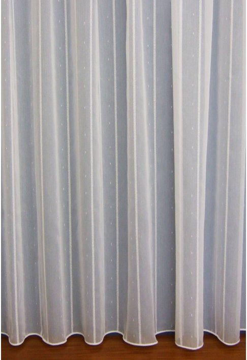 Destiny White Striped Voile Curtains