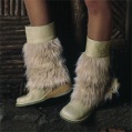 DESTROY chicana faux fur trim boots with pom poms