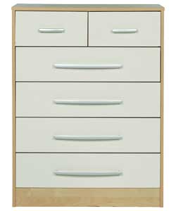 Detroit 4 Wide 2 Narrow Drawer Chest - Cream