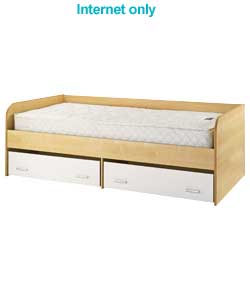 detroit Bed with Cream Drawers with Comfort Mattress
