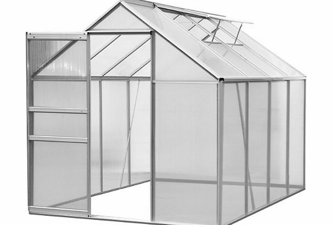 Polycarbonate Greenhouse with Windows made of Aluminium 7,6m3 Garden Outdoor Plants Flower Growing Growhouse