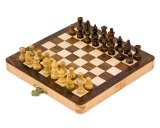 Deverell Games 7` White Wood folding chess set with Staunton style pieces