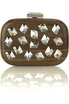Devi Kroell Crystal wooden clutch