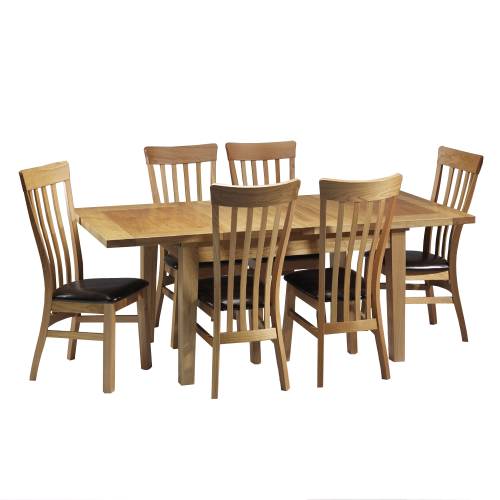 Devon Oak Furniture Range Devon Oak Dining Set (4`   6 Chairs)