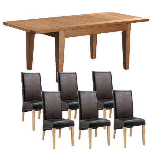 Devon Oak Furniture Range Devon Oak Dining Set (4`   6 Olivia chairs)