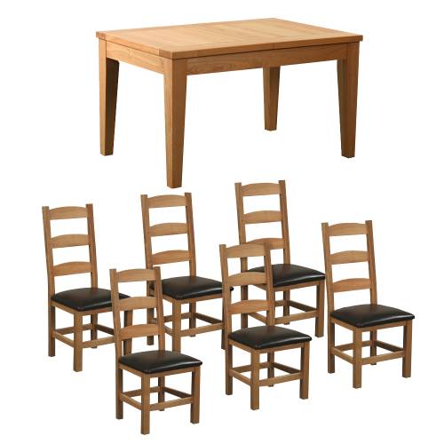 Devon Oak Furniture Range Devon Oak Dining Set (4`   6 Traditional Chairs)