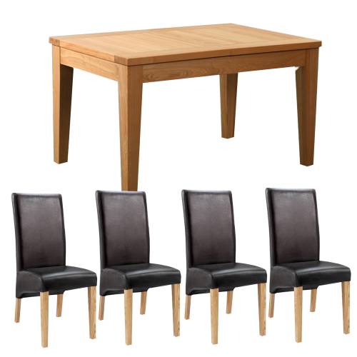 Devon Oak Furniture Range Devon Oak Dining Set (4` Extending table   4 Olivia chairs)