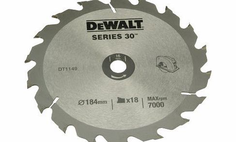DeWalt DT1149QZ 184 x 16 x 18-Tooth Circular Saw Blade Series 30