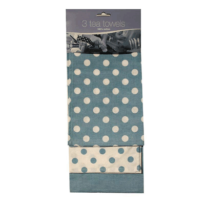 Dexam Tea Towel Set Flamenco Blue