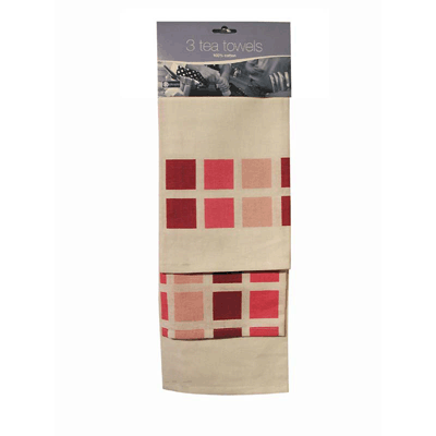 Dexam Tea Towel Set Mosaic Pink