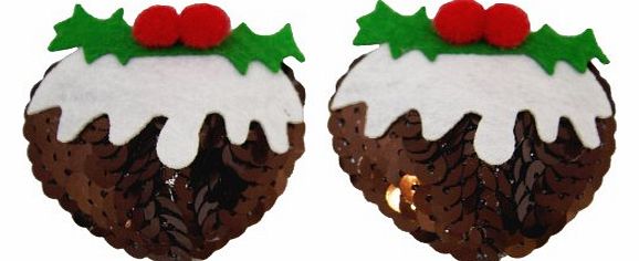 Diabolical Sequinned Christmas Pudding Nipple Tassels Pasties Adult Novelty Gift