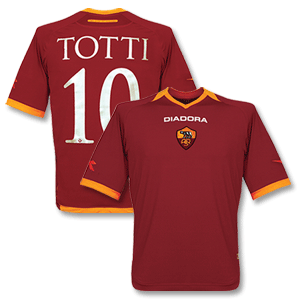 Diadora 06-07 AS Roma Home and#39;Totti 10and#39; Shirt