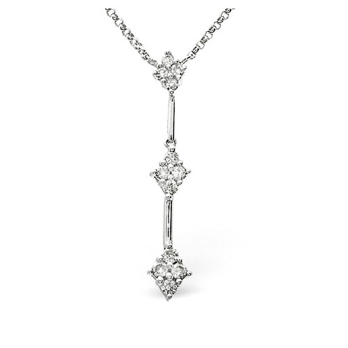 0.25 Ct Diamond Drop Necklace In 9 Carat White Gold