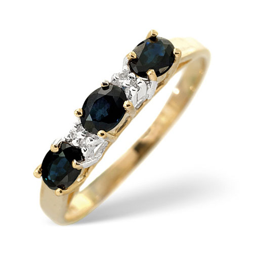 0.66 Ct Sapphire and 0.02 Ct Diamond Ring In 9 Carat Yellow Gold