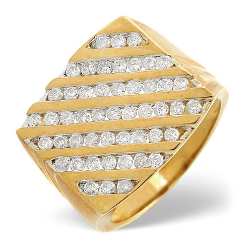 1.15 Ct Gents Diamond Ring In 9 Ct Yellow Gold