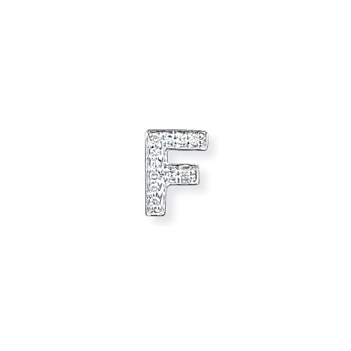 Diamond F Initial Pendant In 9 Carat White Gold
