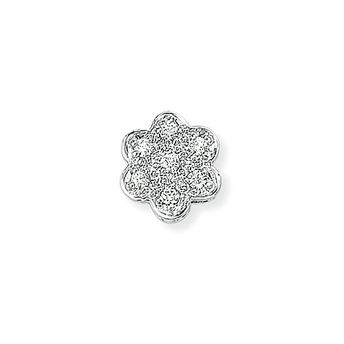 Diamond Flower Pendant In 9 Carat White Gold