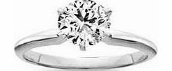 1.02 Carat F/SI1 Round Brilliant Certified Diamond Solitaire Engagement Ring in Platinum