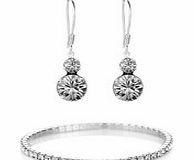 Diamond Style Swarovski Elizabeth Swarovski bracelet and earrings
