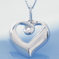 DIAMONDS BY DESIGN double heart diamond pendant