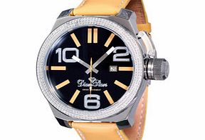 Diamstars Beige leather and diamond watch