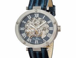 Diamstars Celebrity blue leather diamond watch