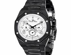 Diamstars Derby black IP-plated diamond watch