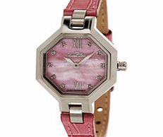 Diamstars Pink leather and diamond watch