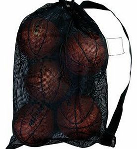 Martin All Purpose Mesh Ball Equipment Bag - Basketball, Soccer, Football- White