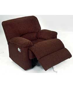 Fabric Recliner Chair - Chocolate