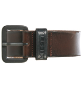 Diesel Basti Brown Leather Buckle Belt