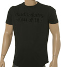 Diesel Black Cotton T-Shirt with Black Velour Logo