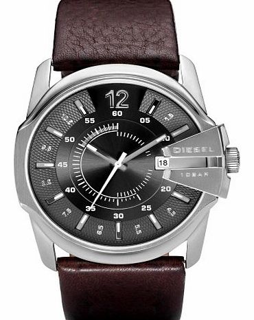 Diesel DZ1206 Gents Grey Dial Brown Leather Strap Watch