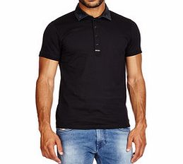 Freiral black pure cotton polo shirt
