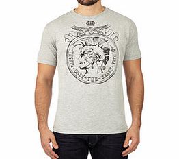 Grey and black pure cotton logo T-shirt
