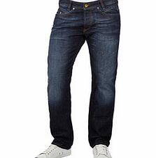 Iakop dark blue cotton tapered jeans