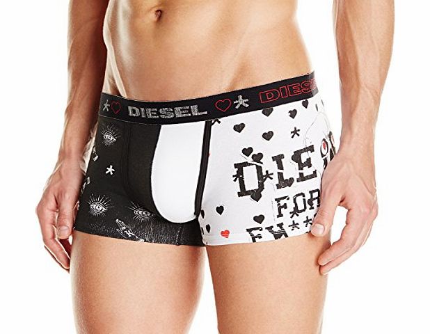 Diesel Men Boxer Shorts UMBX Damien Boxer Shorts gift with Print - Black / White: : Small