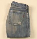 Mens Antique Denim Frayed Button Fly Bootleg Jeans 32 Leg