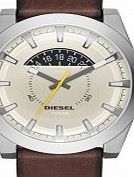 Diesel Mens Arges Brown Leather Strap Watch