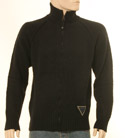 Diesel Mens Black High Neck Full Zip Wool Mix Sweater