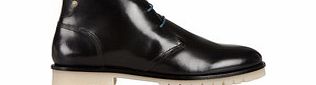 Mens black leather lace-up ankle boots