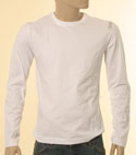 Diesel Mens White Long Sleeve T-Shirt with Forever Yours on Inside Neck