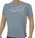Diesel Sky Blue Cotton T-Shirt with White Kind Industry - Diesel From 1978 Logo